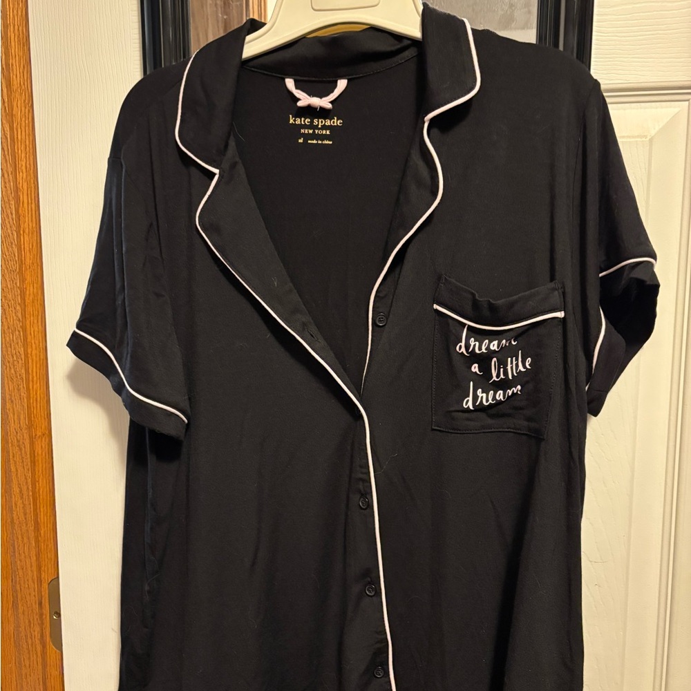 Kate Spade Black Pajama Top and matching shorts - NWOT